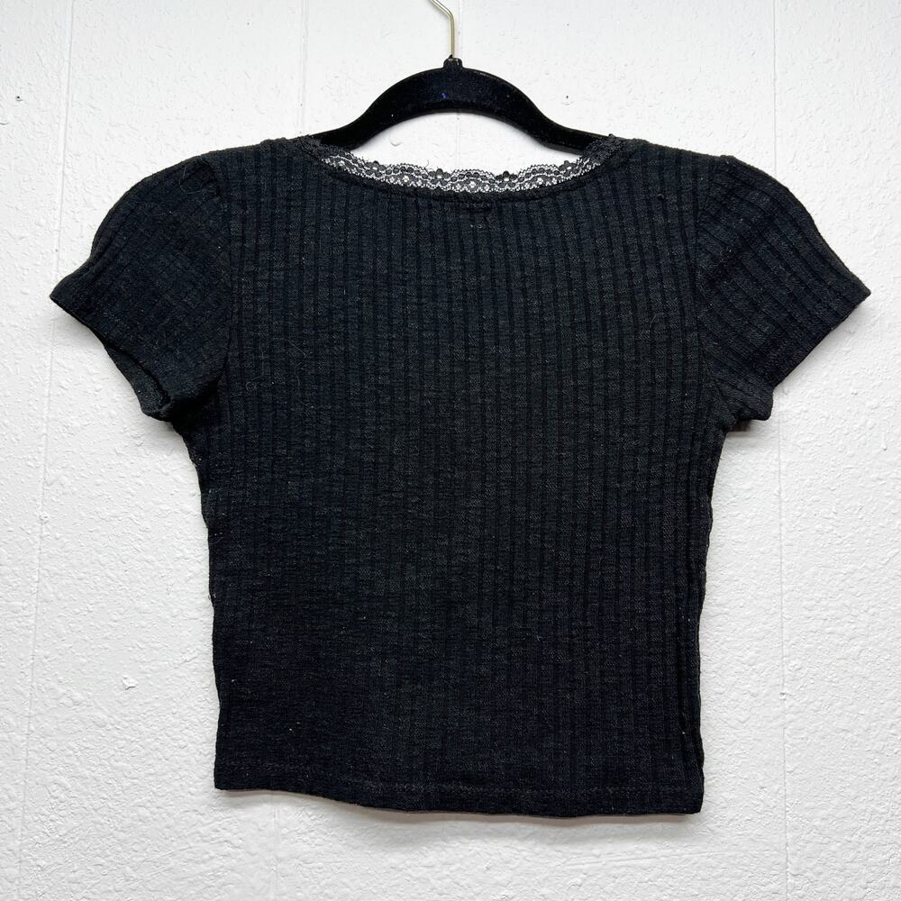 Almost Famous Y2K Cropped Top Womens Small Dark Fairy Whimsigoth Grunge Coquette - Picture 3 of 9